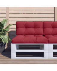 Coussins de palette lot de 2 rouge bordeaux tissu | Mobilier & Déco