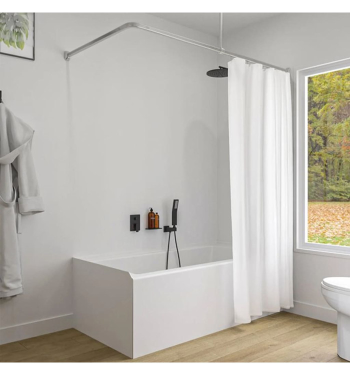 Sealskin Ensemble de rail de rideau de douche Easy-Roll Aluminium mat | Mobilier & Déco