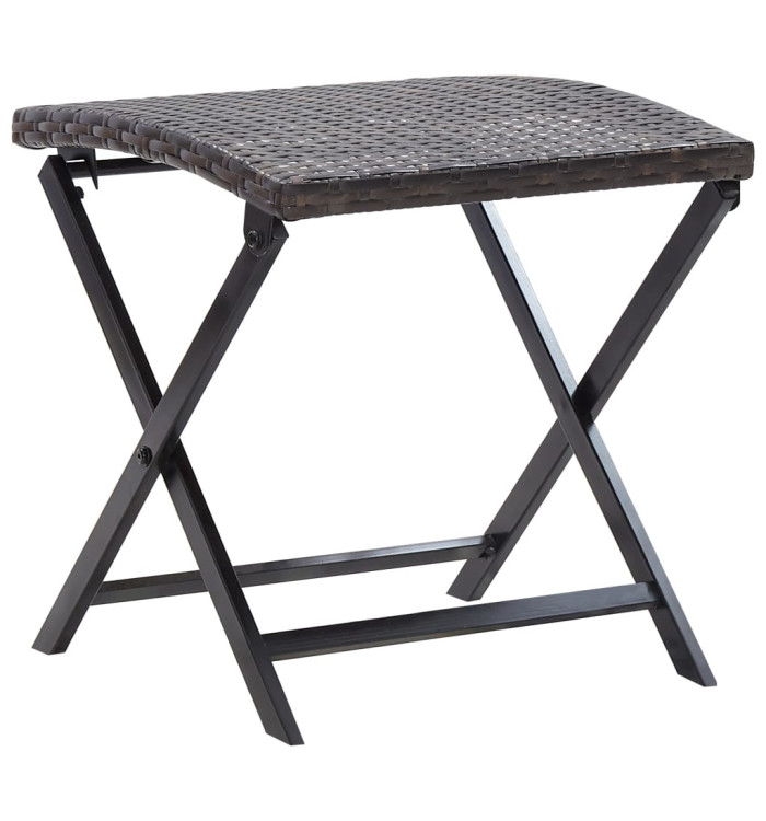 Tabouret pliable Résine tressée Marron | Mobilier & Déco