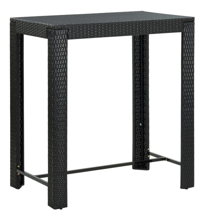 Table de bar de jardin Noir 100x60,5x110,5 cm Résine tressée | Mobilier & Déco