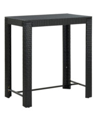 Table de bar de jardin Noir 100x60,5x110,5 cm Résine tressée | Mobilier & Déco