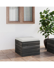 Repose-pied palette de jardin avec coussin Bois de pin | Mobilier & Déco