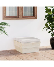 Repose-pied palette de jardin avec coussin Épicéa imprégné | Mobilier & Déco
