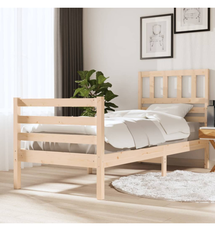 Cadre de lit sans matelas bois massif 90x200 cm | Mobilier & Déco