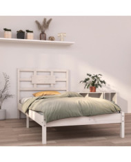 Cadre de lit sans matelas blanc 100x200 cm bois massif | Mobilier & Déco