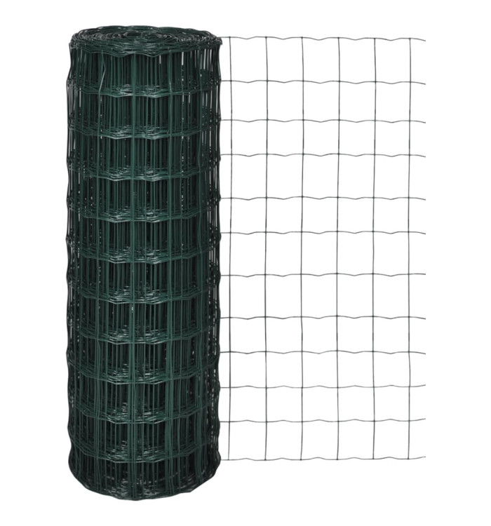 Clôture euro Acier 25 x 1,2 m Vert | Mobilier & Déco