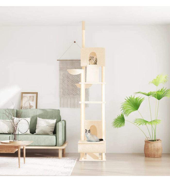 Arbre à chat du sol au plafond Crème 277-303 cm | Mobilier & Déco