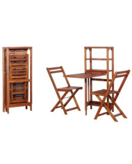 Mobilier de bistro pliable 3 pcs Bois d'acacia solide | Mobilier & Déco