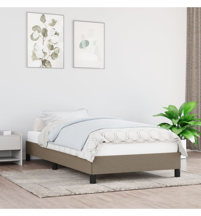 Cadre de lit sans matelas taupe 100x200 cm tissu | Mobilier & Déco