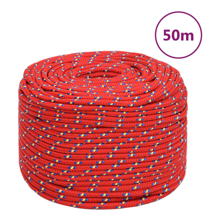 Corde de bateau Rouge 8 mm 50 m Polypropylène | Mobilier & Déco