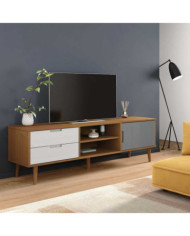 Meuble TV MOLDE Marron 158x40x49 cm Bois de pin massif | Mobilier & Déco