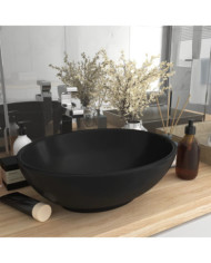Lavabo ovale de luxe Noir mat 40x33 cm Céramique | Mobilier & Déco