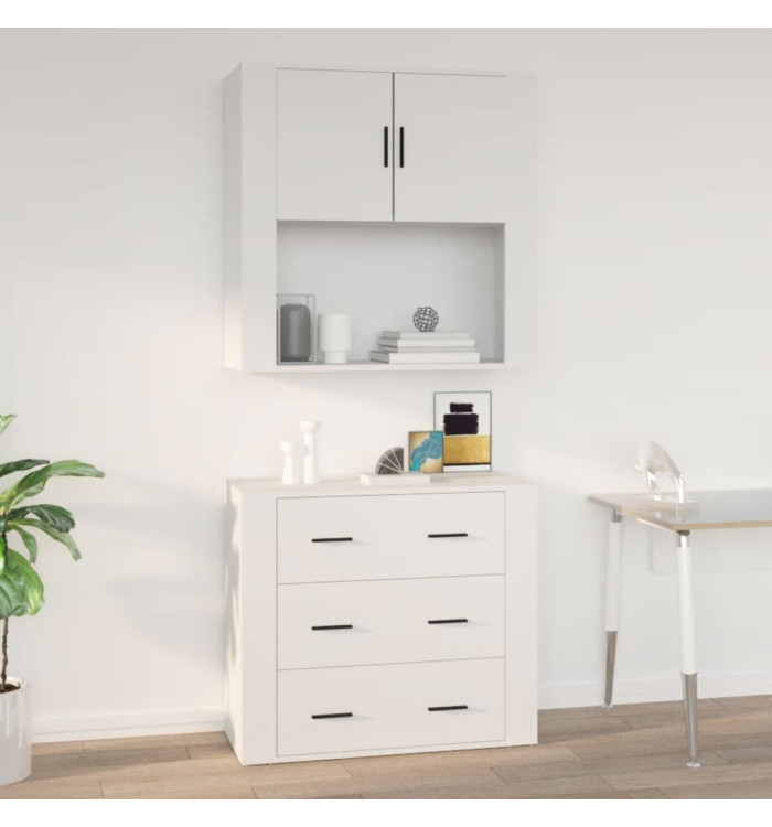 Armoire murale Blanc 80x33x80 cm Bois d'ingénierie | Mobilier & Déco