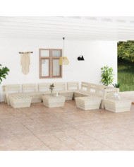 Salon de jardin palette 12 pcs Bois d'épicéa imprégné | Mobilier & Déco