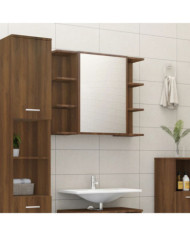 Armoire à miroir de salle de bain Chêne brun 80x20,5x64 cm Bois | Mobilier & Déco