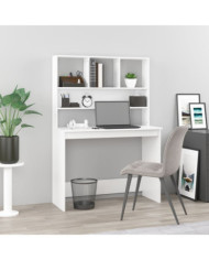 Bureau et étagères Blanc brillant 102x45x148 cm Bois ingénierie | Mobilier & Déco