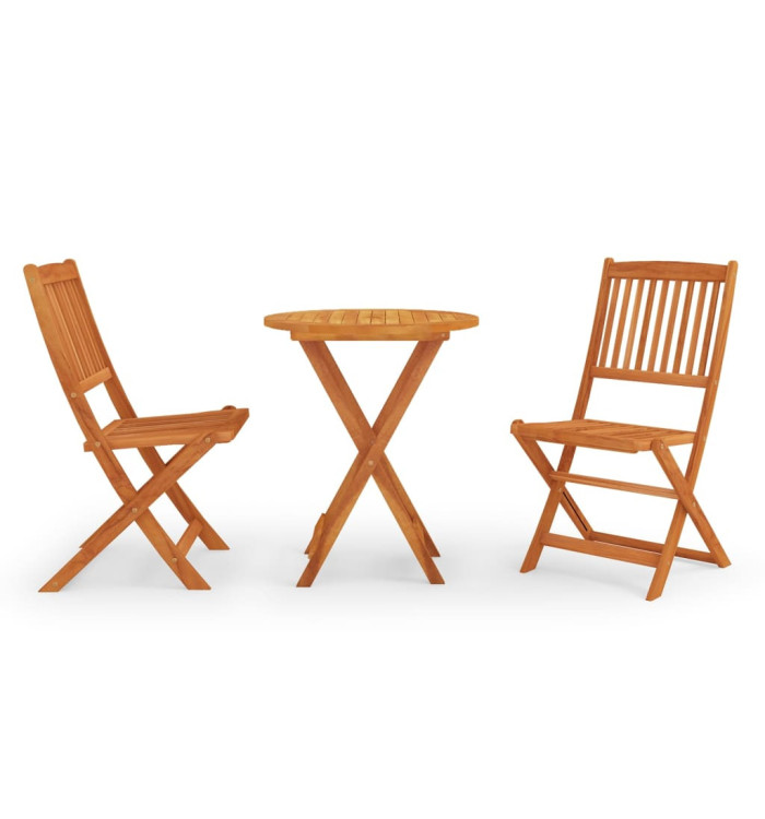 Ensemble à manger d'extérieur pliable 3 pcs Bois d'eucalyptus | Mobilier & Déco