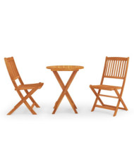 Ensemble à manger d'extérieur pliable 3 pcs Bois d'eucalyptus | Mobilier & Déco