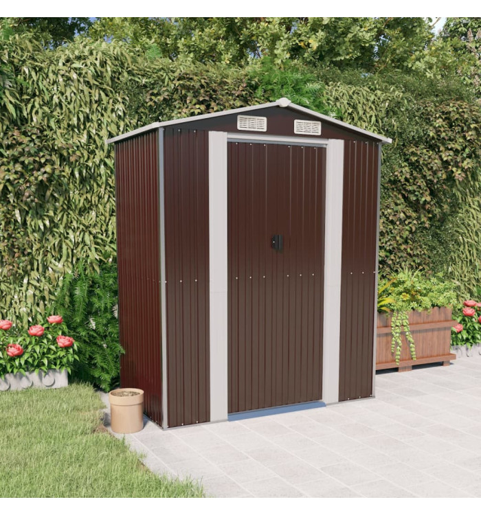 Abri de jardin Marron foncé 192x108x223 cm Acier galvanisé | Mobilier & Déco