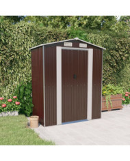 Abri de jardin Marron foncé 192x108x223 cm Acier galvanisé | Mobilier & Déco