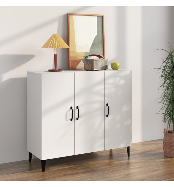 Buffet blanc 90x34x80 cm bois d'ingénierie | Mobilier & Déco