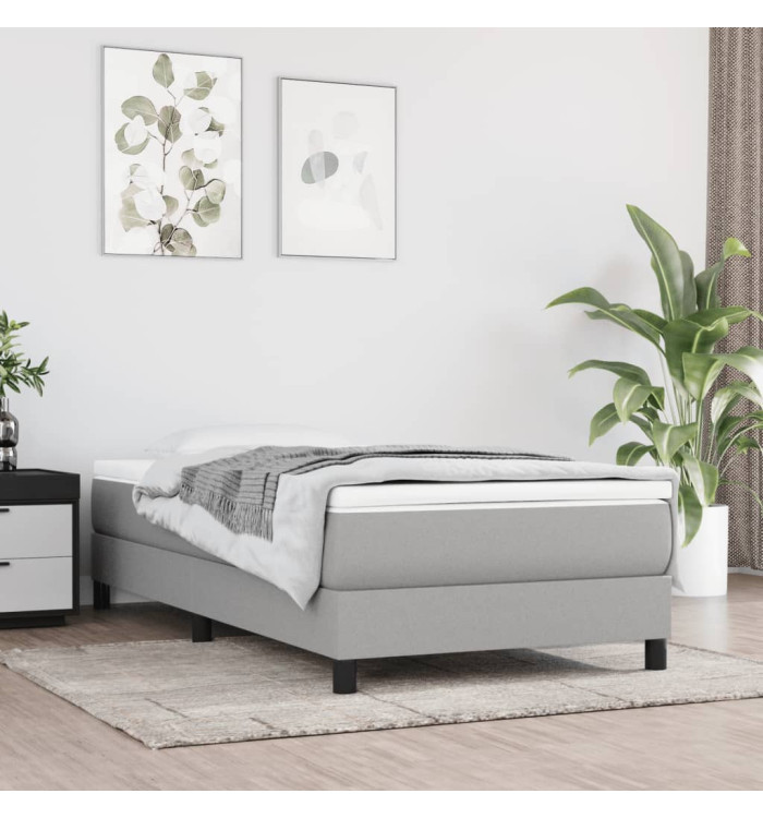 Cadre de lit sans matelas gris clair 80x200 cm tissu | Mobilier & Déco