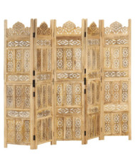 Cloison de séparation 5 panneaux 200x165 cm Bois de manguier | Mobilier & Déco
