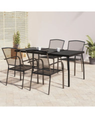 Ensemble à manger de jardin 5 pcs anthracite acier | Mobilier & Déco