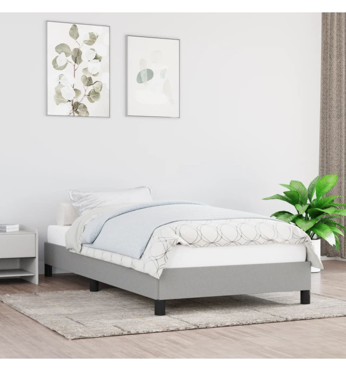 Cadre de lit sans matelas gris clair 80x200 cm tissu | Mobilier & Déco