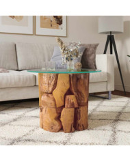 Table basse Bois flottant de teck massif 60 cm | Mobilier & Déco