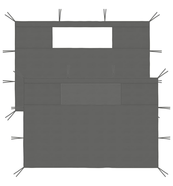 Parois latérales de belvédère avec fenêtres 2 pcs Anthracite | Mobilier & Déco