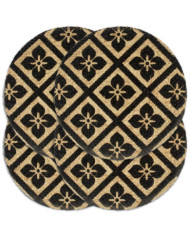 Napperons 4 pcs Noir 38 cm Rond Jute | Mobilier & Déco