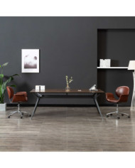 Chaises pivotantes à manger lot de 2 marron similicuir | Mobilier & Déco