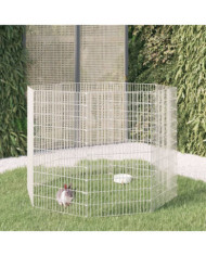 Enclos d'animaux en liberté 8 panneaux 54x100 cm fer galvanisé | Mobilier & Déco