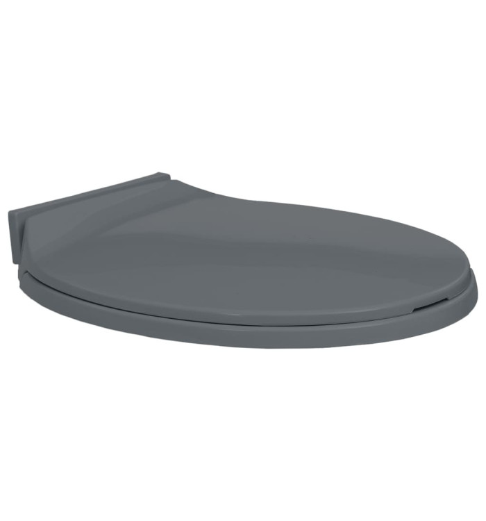 Siège de toilette à fermeture en douceur Gris Ovale | Mobilier & Déco
