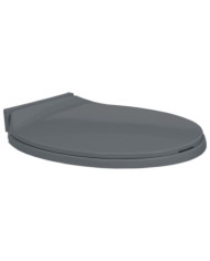 Siège de toilette à fermeture en douceur Gris Ovale | Mobilier & Déco