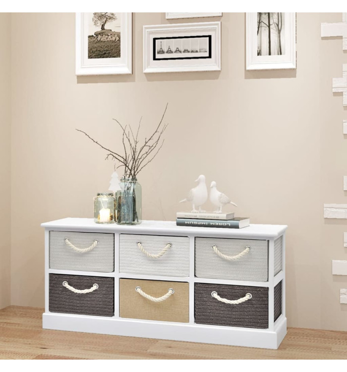 Banc de rangement 6 tiroirs Bois | Mobilier & Déco