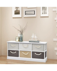 Banc de rangement 6 tiroirs Bois | Mobilier & Déco