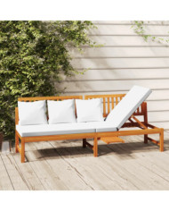  Lit de jour avec coussin crème 200x60x75cm Bois d'acacia solide | Mobilier & Déco