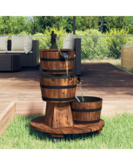 Fontaine à eau sur roues pompe 55x55x80 cm bois de sapin massif | Mobilier & Déco