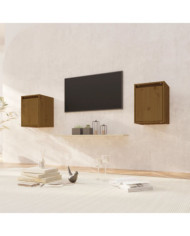 Armoires murales 2 pcs Marron miel 30x30x40 cm Pin massif | Mobilier & Déco