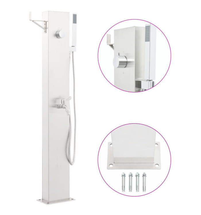 Robinet de douche de jardin 110 cm Acier inoxydable | Mobilier & Déco