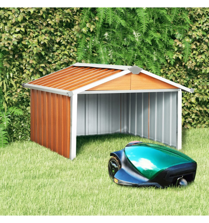 Abri pour robot de jardin 92x97x63 cm Acier galvanisé Marron | Mobilier & Déco