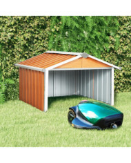 Abri pour robot de jardin 92x97x63 cm Acier galvanisé Marron | Mobilier & Déco