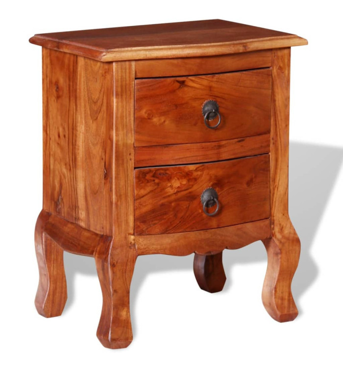 Table de chevet avec tiroirs Bois d'acacia massif | Mobilier & Déco