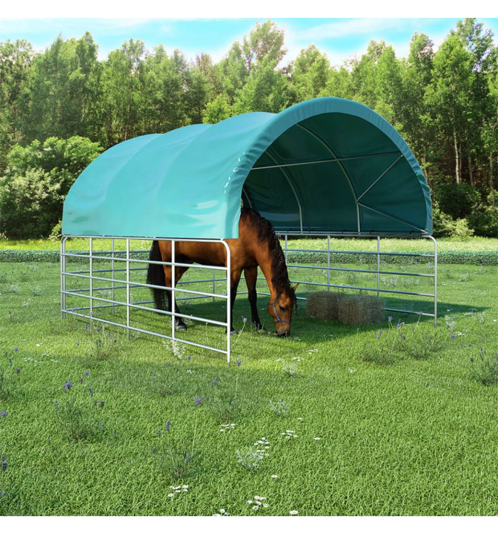 Tente pour bétail PVC 3,7x3,7 m Vert | Mobilier & Déco