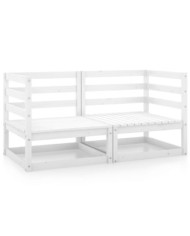 Canapés d'angle de jardin 2 pcs blanc bois de pin massif | Mobilier & Déco