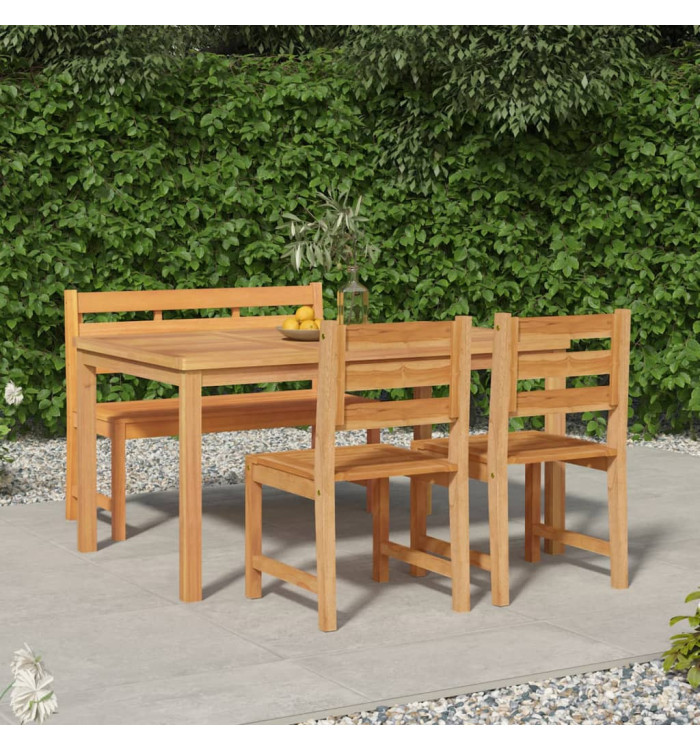 Ensemble à manger de jardin 4 pcs Bois de teck massif | Mobilier & Déco