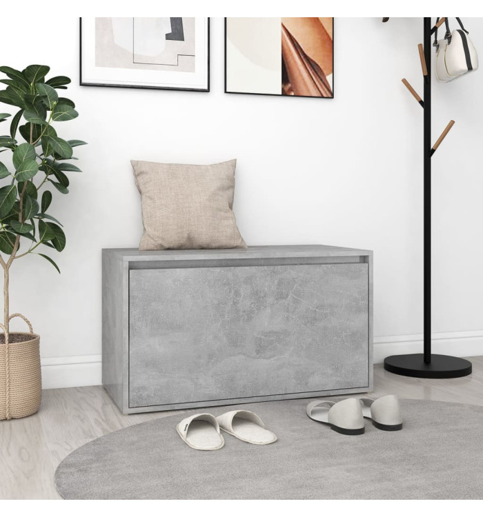 Banc d'entrée 80x40x45 cm Gris béton Bois d'ingénierie | Mobilier & Déco