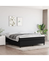 Cadre de lit sans matelas noir 180x200 cm tissu | Mobilier & Déco